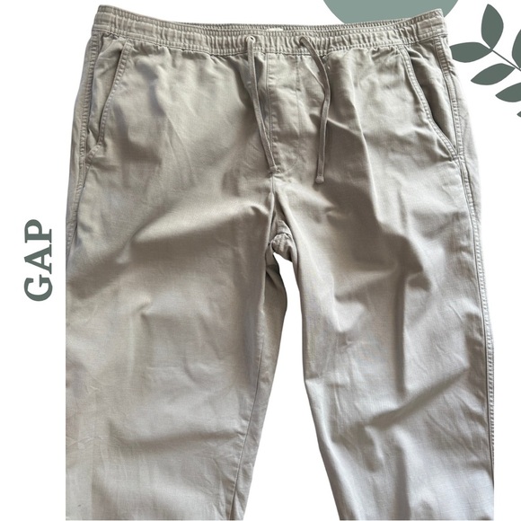 🛍️3/$40 GAP Men’s Cotton Jogger Pants Light Grey - Size XL - Picture 3 of 6